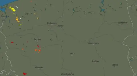Burze w Polsce, poniedziałek godzina 19