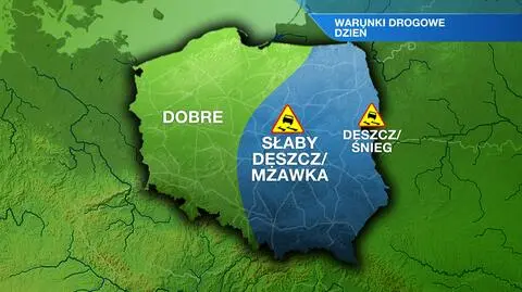 Mżawka i opady śniegu pogorszą komfort jazdy