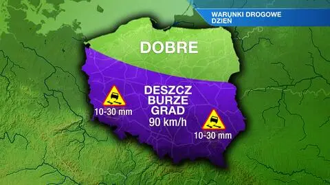 Większość kierowców nie będzie zadowolona. Deszcz i burze ominą tylko niewielką część kraju