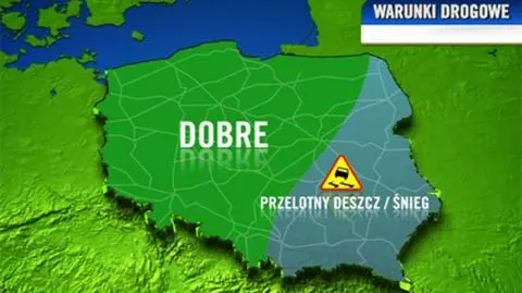 Śliskie i mokre drogi na wschodzie kraju