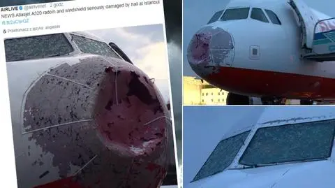 Samolot zderzył się z burzą gradową