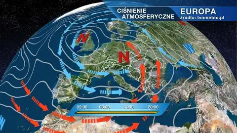Układ ciśnienia atmosferycznego nad Europą