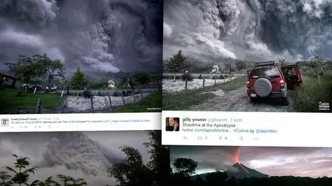 Colima wyrzuca pióropusze pyłu na wysokość 7 km