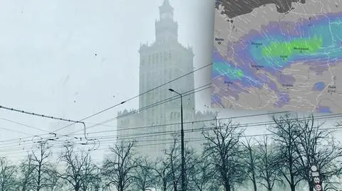 Obfite opady śniegu w Warszawie