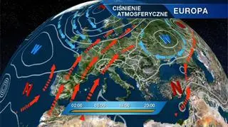 Układ ciśnień nad Europą