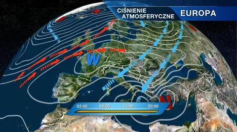 Układ ciśnienia nad Europą