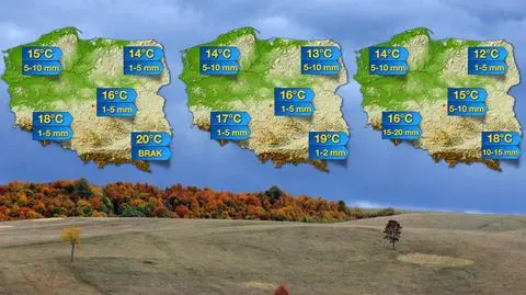 Prognozowane opady i temperatury przez kolejne 3 dni
