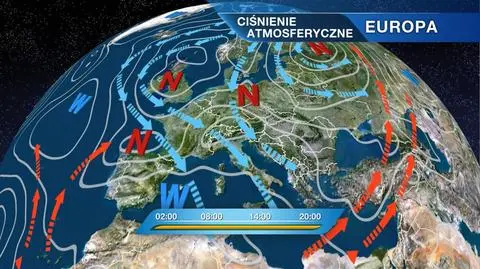Układ ciśnienia nad Europą