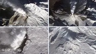 Satelitarne fotografie czterech równoczesnych erupcji na Kamczatce