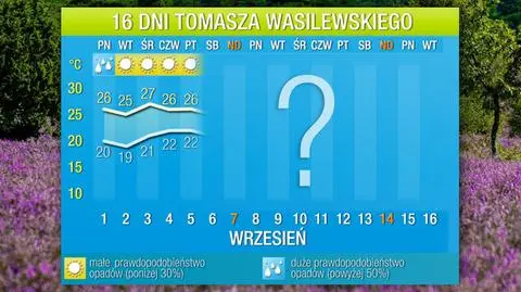 Pogoda na 16 dni: pierwsza dekada września będzie ciepła