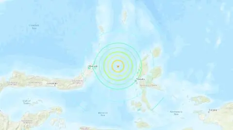Trzęsienie ziemi w Indonezji (USGS)
