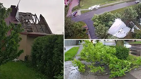 Uszkodzone dachy, połamane drzewa. Zniszczenia po czwartkowych nawałnicach
