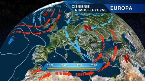 Rozkład ciśnienia nad Europą