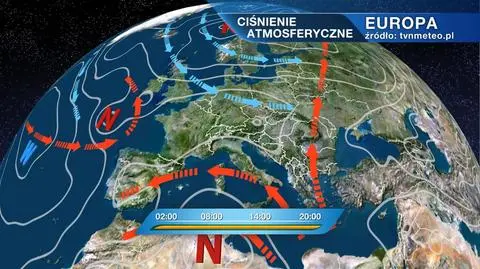Masy powietrza i ośrodki baryczne nad Europą