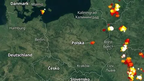 Lokalizacja burz nad Polską