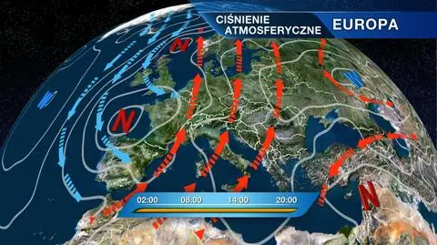 Rozkład ciśnienia nad Europą