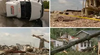 Dwa bliźniacze tornada zniszczy linie energetyczne i liczne domy w stanie Nebraska