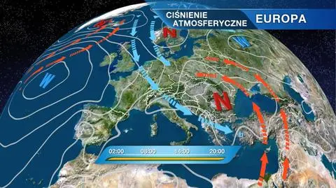 Układ ciśnienia nad Europą