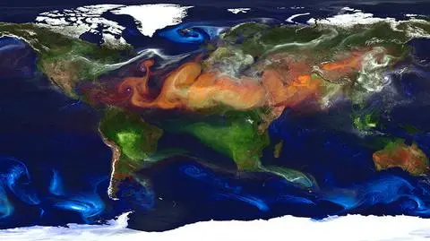 Aerozole atmosferyczne wirują nad światem