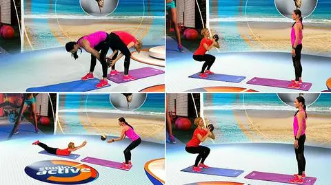 Edyta Litwiniuk pokazuje, jak można ćwiczyć z piłką lekarską
