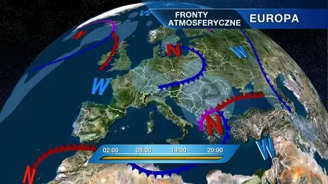 Rozkład ośrodków ciśnienia nad Europą