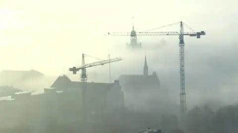 Mglisty Szczecin o poranku