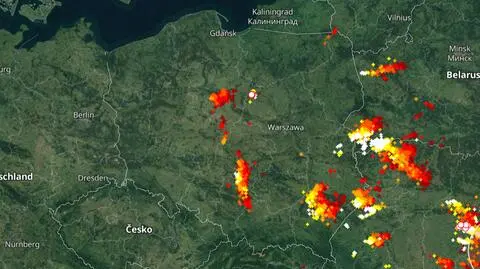 Lokalizacja burz nad Polską
