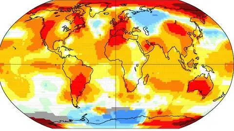 Anomalie temperatury powietrza w paździeniku w 2014 roku na świecie