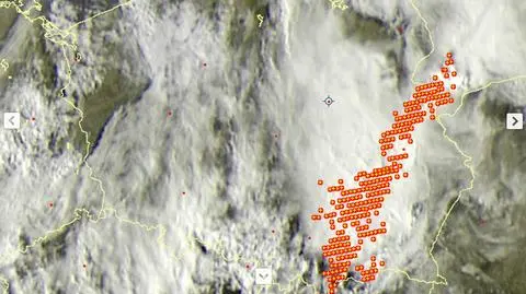 Wyładowania atmosferyczne na terenie Polski o godz. 7.40