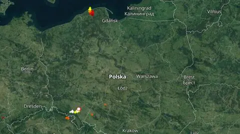 Lokalizacja burz nad Polską