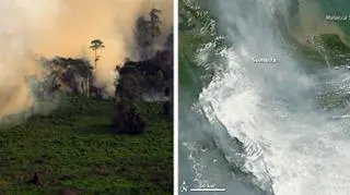Silne zadymienie nad Sumatrą wyraźnie widać z orbity