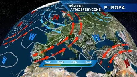 Ciśnienie atmosferyczne w sobotę w Europie