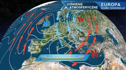 Masy powietrza i ośrodki baryczne nad Europą