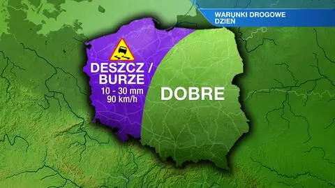 Burze utrudnią jazdę w zachodniej części Polski