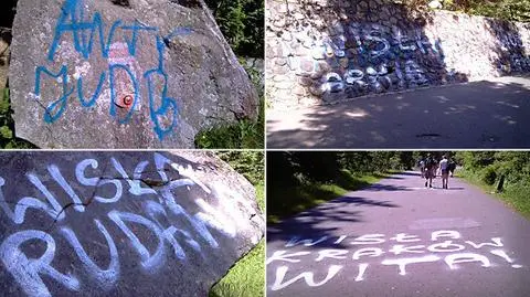 "Wisła Kraków wita". Wandale zniszczyli szlak do Morskiego Oka