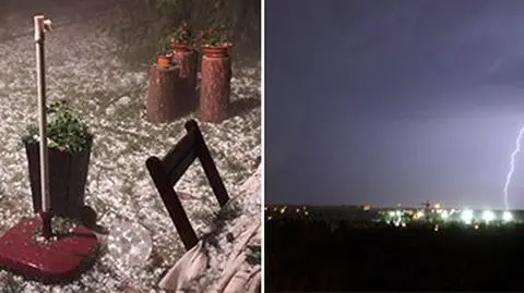 Nocne burze. Piorun spalił stodołę, wiatr zerwał dach i łamał konary
