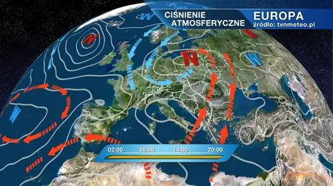 Rozkład ciśnenia atmosferycznego nad Europą