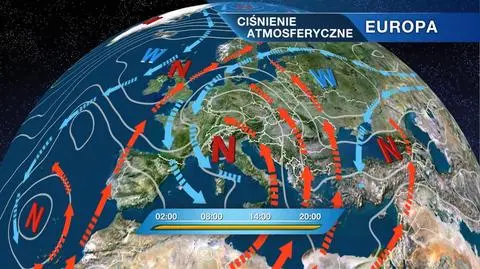 Układ ciśnienia nad Europą