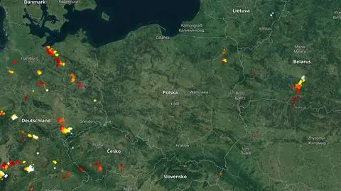 Lokalizacja burz nad Polską