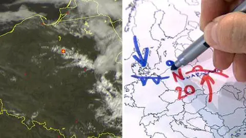 Frontowe chmury na wschodzie Polski. Zdarzają się burze