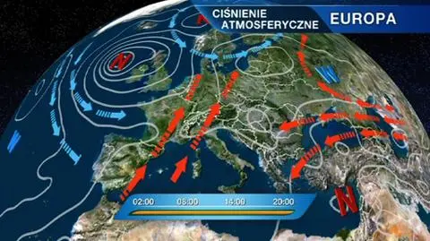 Układ ciśnień nad Europą