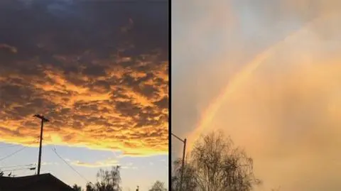 Widowiskowy zachód słońca z wielobarwną tęczą zachwycił mieszkańców Kalifornii