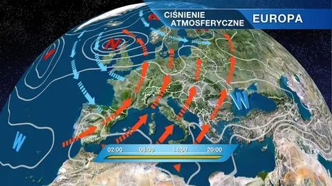 Układ ciśnień nad Europą