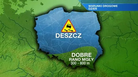 Deszcz da się znaki w większości regionów