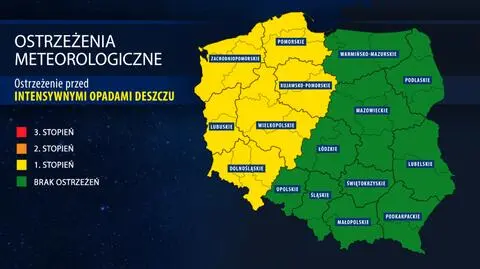 Uwaga na ulewy w zachodniej i północno-zachodniej Polsce