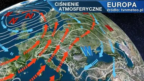 Masy powietrza i ośrodki baryczne nad Europą