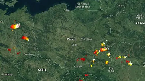 Lokalizacja burz nad Polską