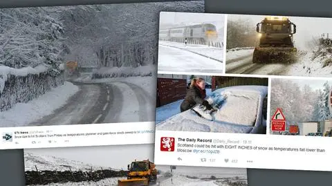 Na Wyspach Brytyjskich już sypie śnieg. Dopada go więcej