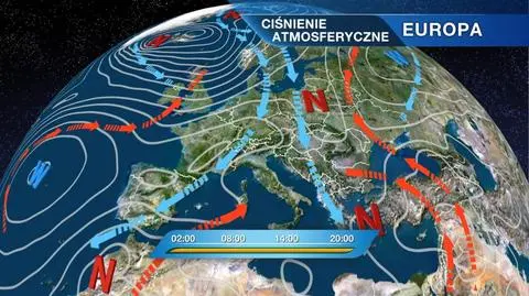 Układ ciśnień nad Europą