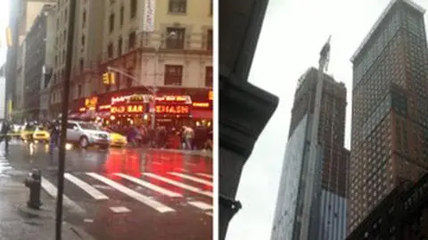 Potężny podmuch złamał dźwig na Manhattanie